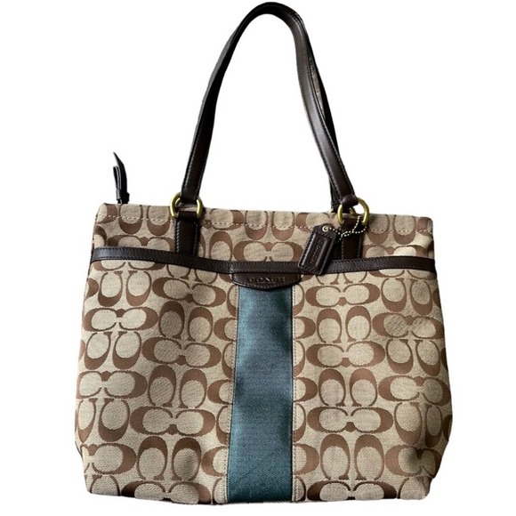 COACH Signature Stripe Shoulder Bag - Picture 11 of 11